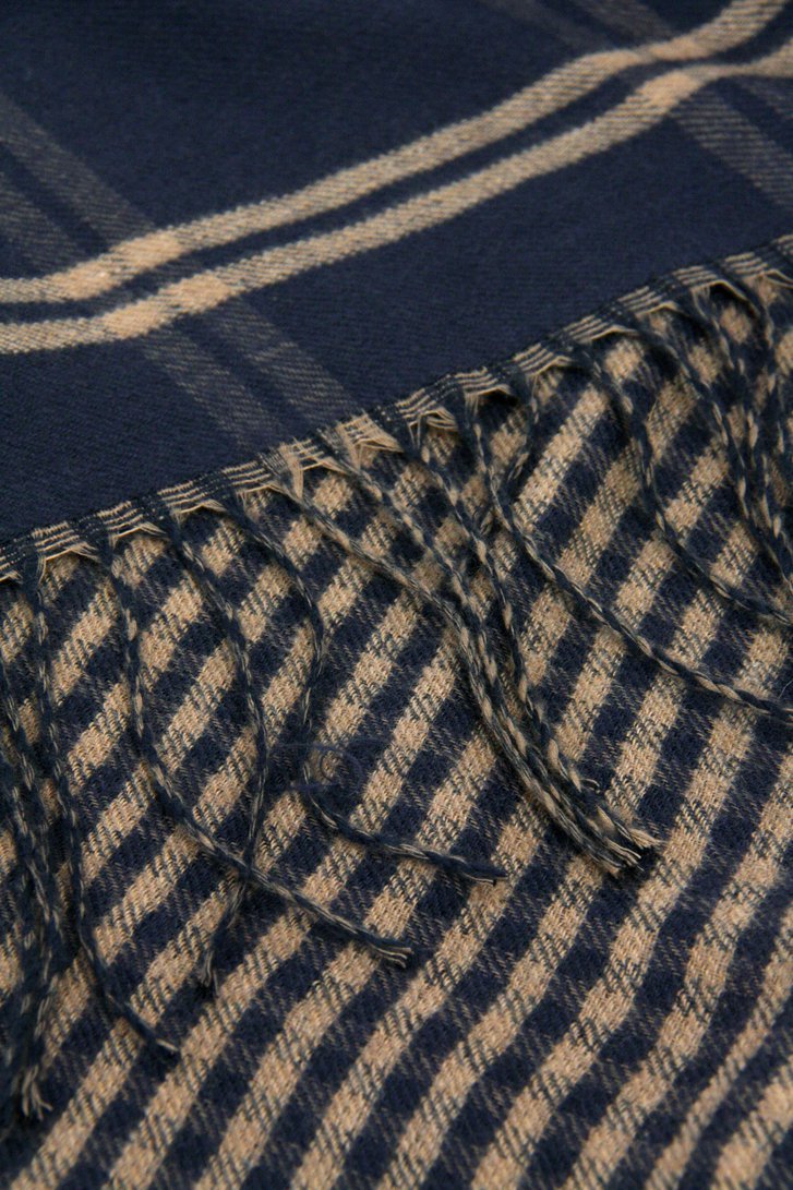 Donkerblauw/beige geruite cape van Opus voor Dames