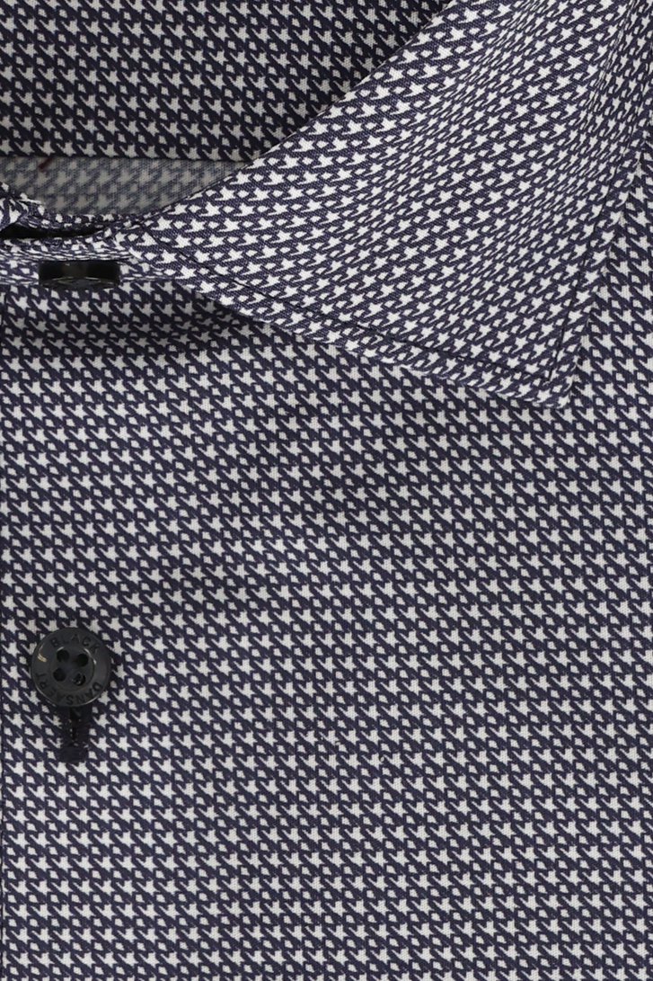 Donkerblauw hemd met ecru print - Regular fit van Dansaert Black voor Heren