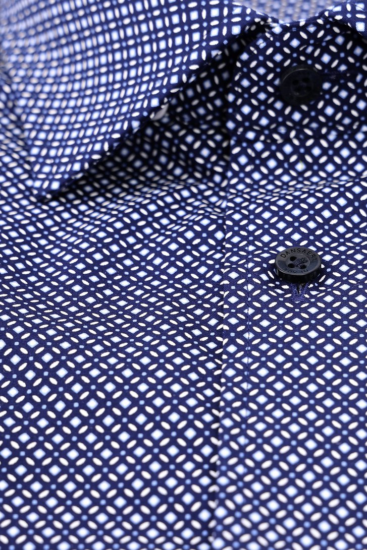 Donkerblauw hemd met fijne print - Comfort fit van Dansaert Black voor Heren