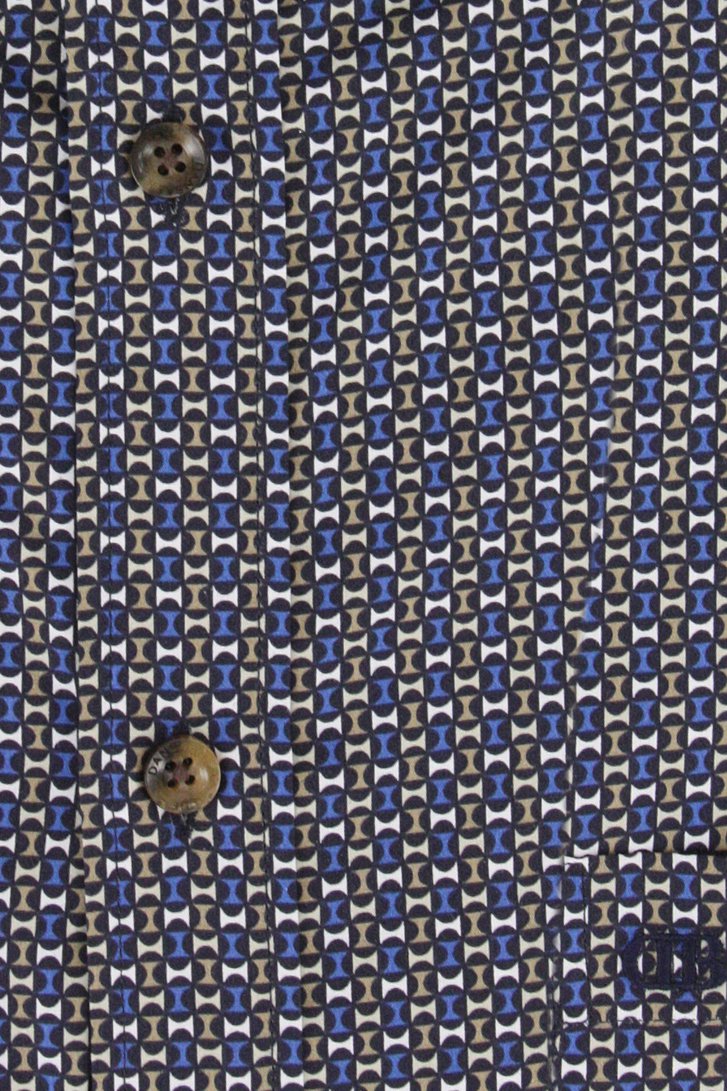Donkerblauw hemd met fijne print - Comfort fit van Dansaert Blue voor Heren