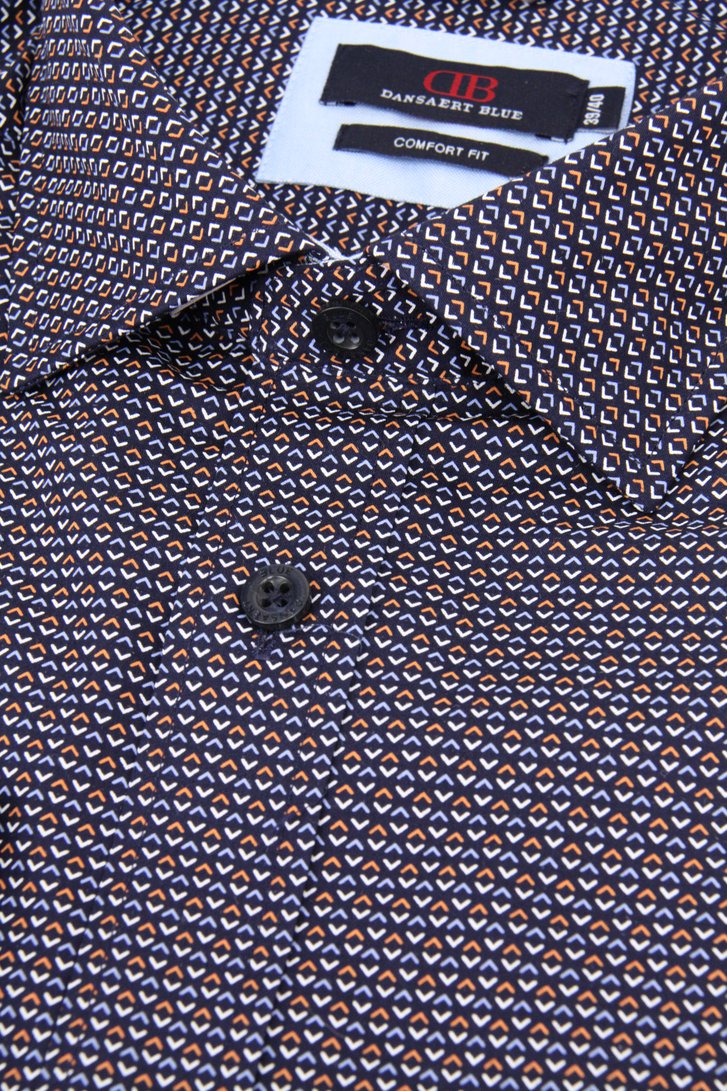 Donkerblauw hemd met fijne print - Comfort fit  van Dansaert Blue voor Heren