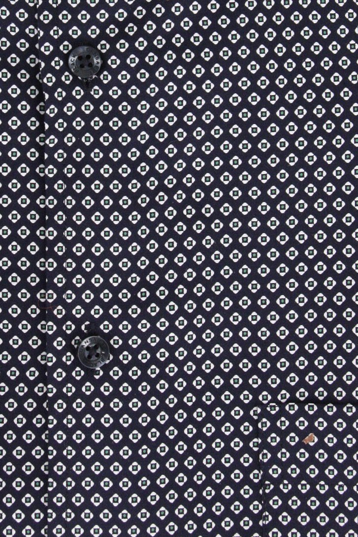 Donkerblauw hemd met fijne print - Regular fit van Dansaert Black voor Heren
