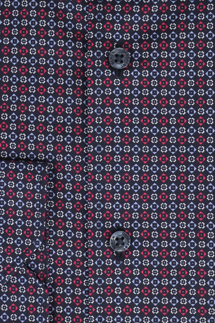 Donkerblauw hemd met fijne print - Regular fit van Dansaert Black voor Heren