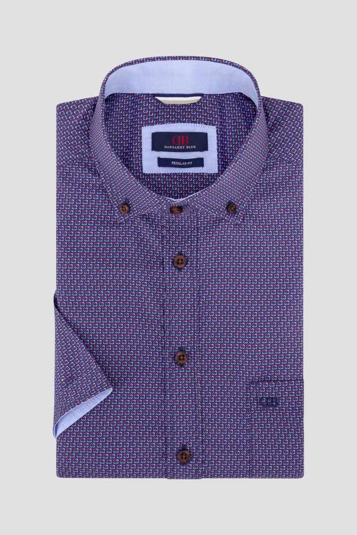 Donkerblauw hemd met fijne print - Regular fit van Dansaert Blue voor Heren