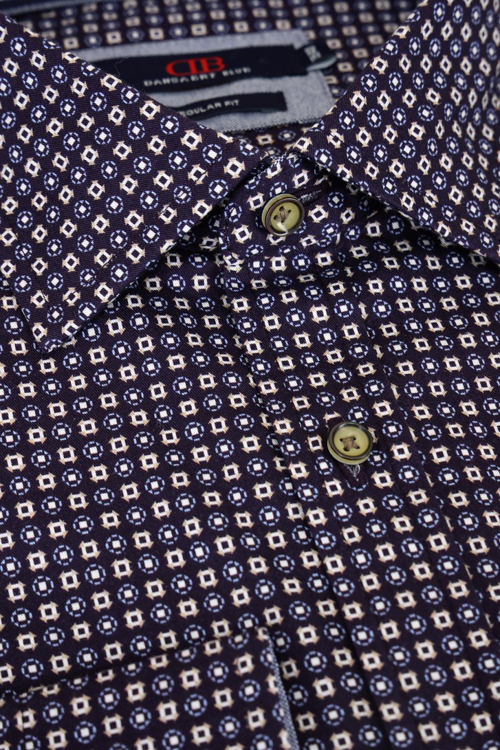 Productfoto 2 van Donkerblauw hemd met grafische print - regular fit door Dansaert Blue voor Heren