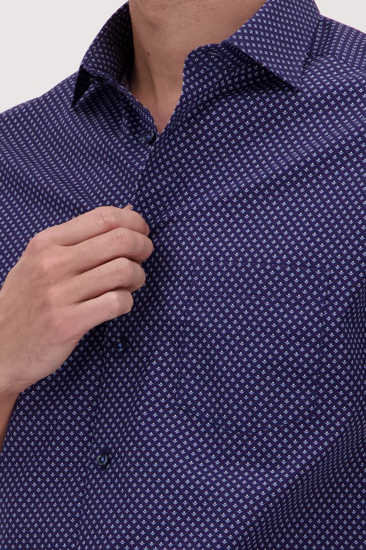 Donkerblauw hemd met korte mouwen - regular fit van Dansaert Black voor Heren