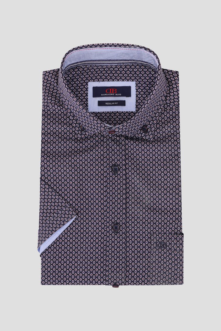 Donkerblauw hemd met miniprint - regular fit van Dansaert Blue voor Heren