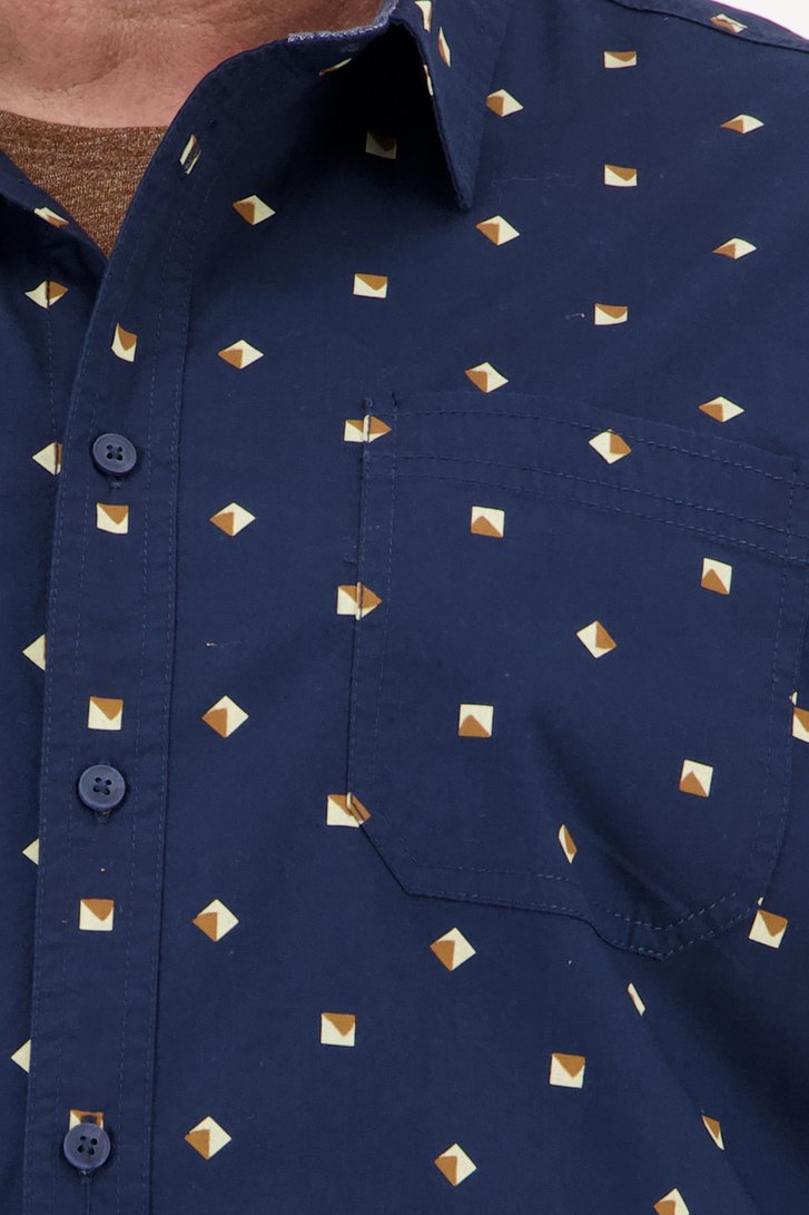 Donkerblauw hemd met patroon - comfort fit van Jefferson voor Heren
