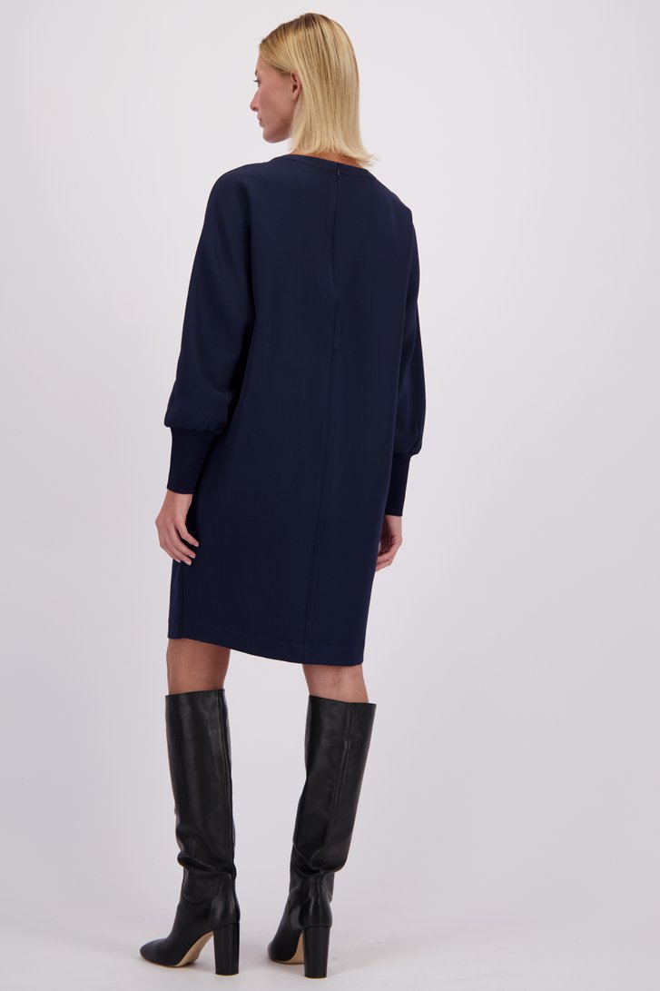 Achterkant van Donkerblauw kleedje met gouden knopen door D'Auvry voor Dames