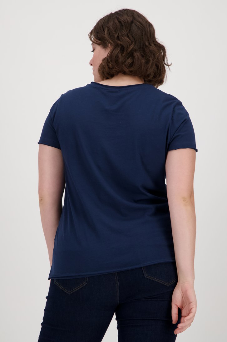 Donkerblauw T-shirt van Only Carmakoma voor Dames