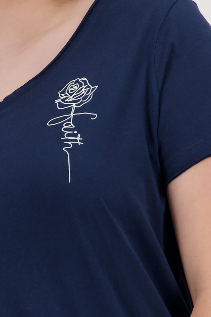 Donkerblauw T-shirt van Only Carmakoma voor Dames