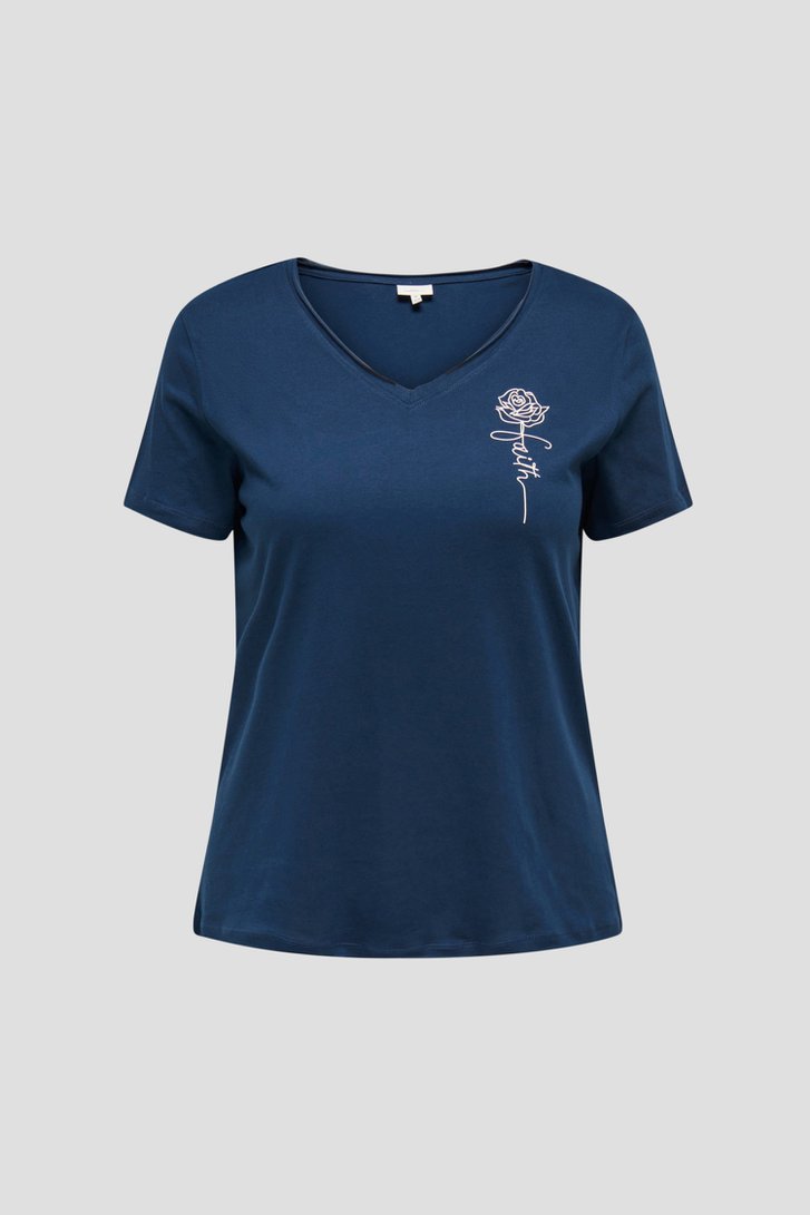 Donkerblauw T-shirt van Only Carmakoma voor Dames