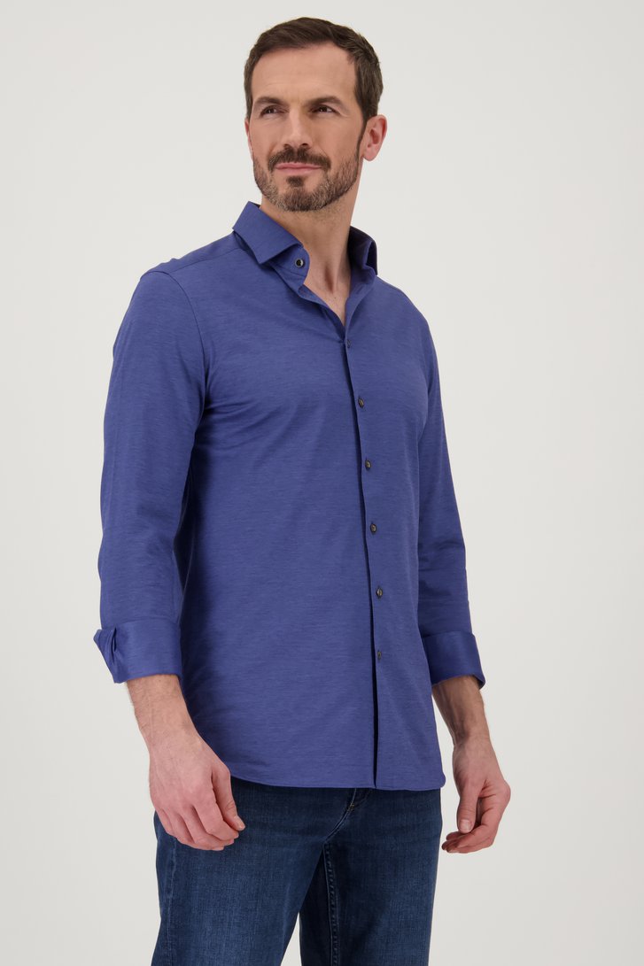 Donkerblauw travelshirt - Regular fit van Upper East voor Heren