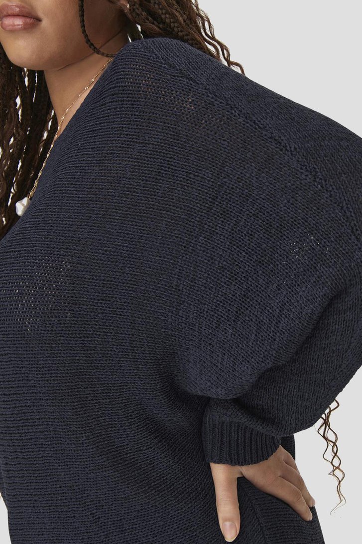 Donkerblauw truitje met 3/4 mouwen van Only Carmakoma voor Dames