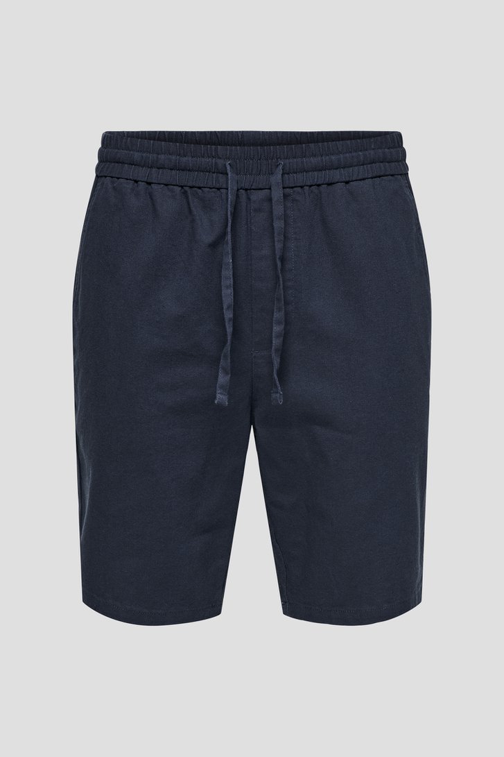Productfoto 1 van Donkerblauwe bermuda  door Only & Sons voor Heren