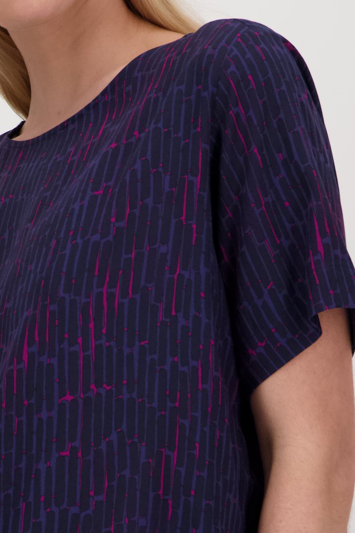 Donkerblauwe blouse met print van Opus voor Dames