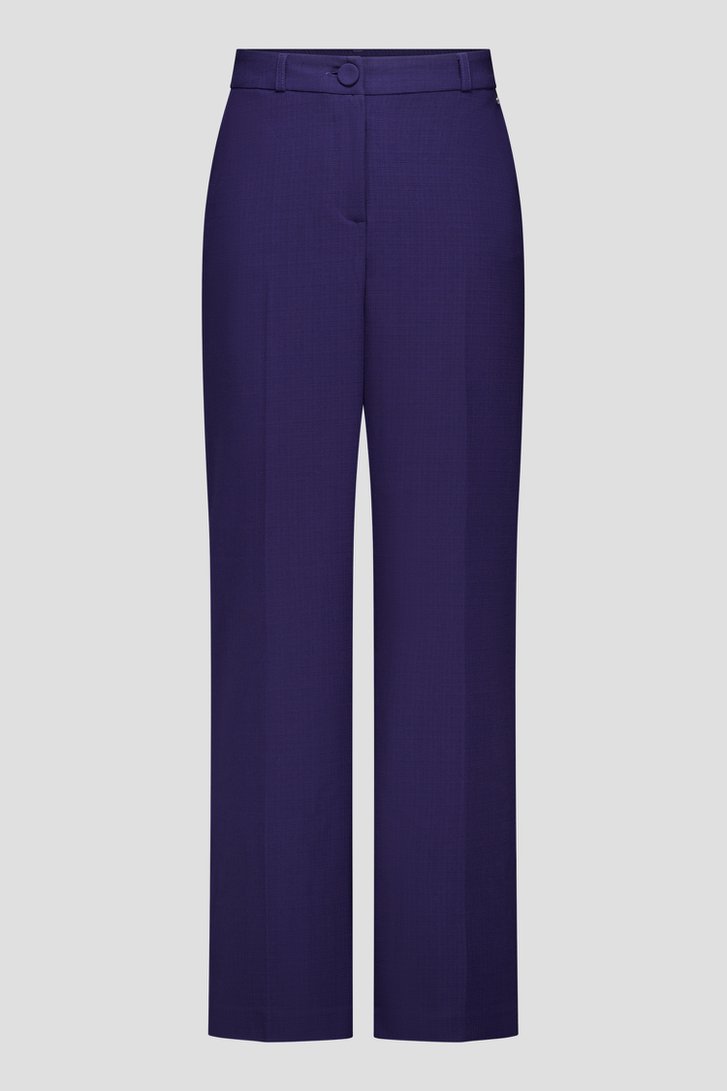 Productfoto 1 van Donkerblauwe broek in structuurstof door Claude Arielle voor Dames