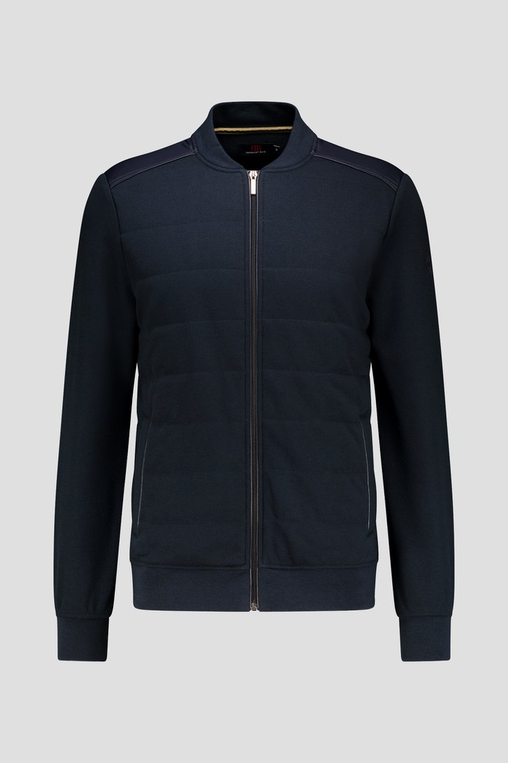 Donkerblauwe cardigan met bomber look van Dansaert Blue voor Heren