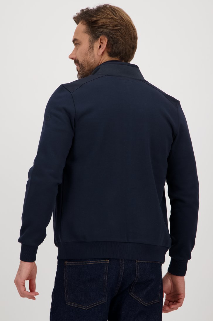 Donkerblauwe cardigan met rits van Dansaert Blue voor Heren