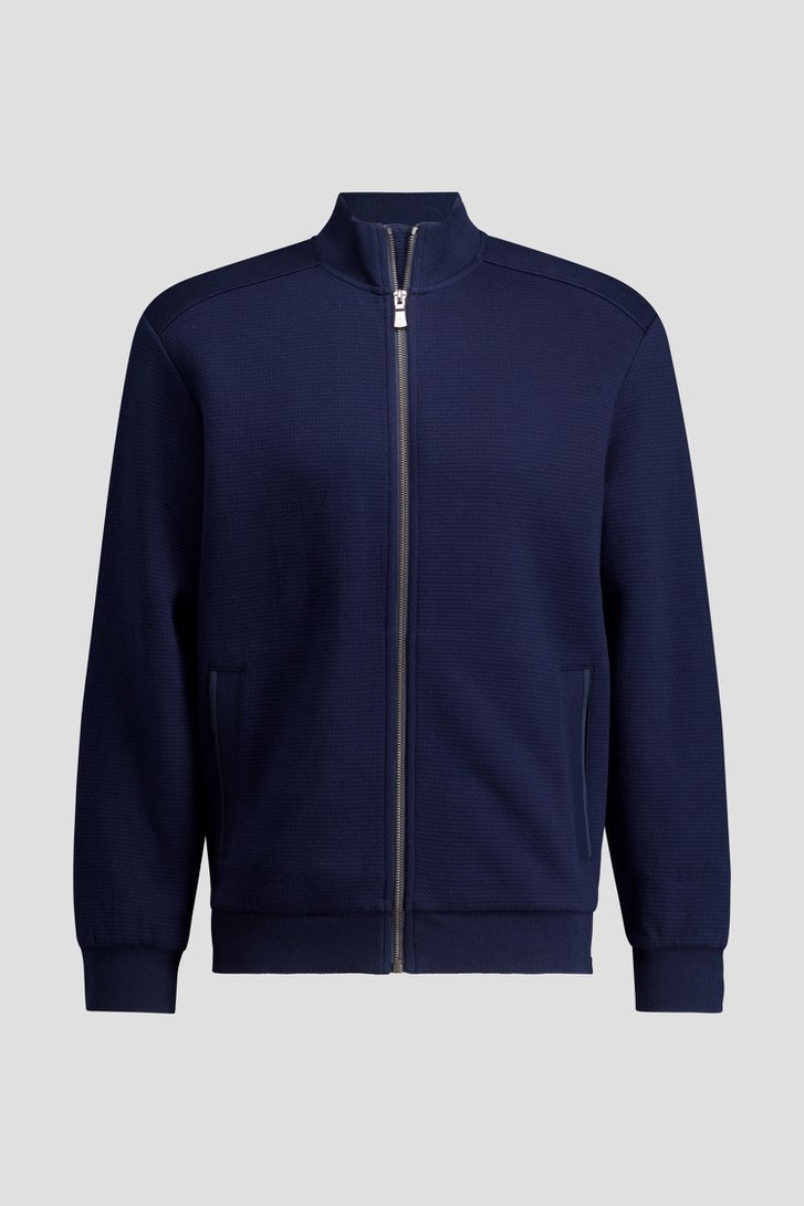 Productfoto 1 van Donkerblauwe cardigan met rits door Ravøtt voor Heren