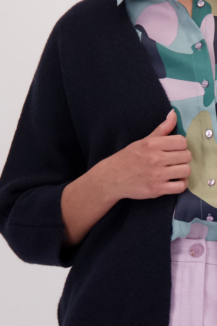 Detail van Donkerblauwe cardigan met wol door Libelle voor Dames