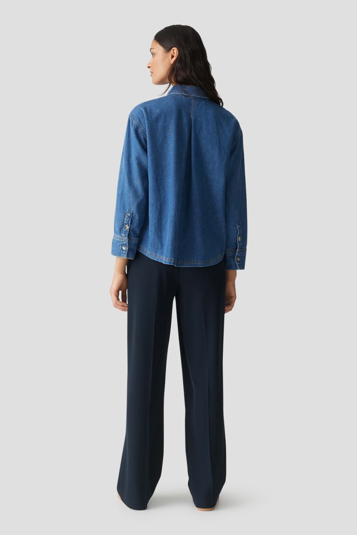 Donkerblauwe denim blouse van Opus voor Dames