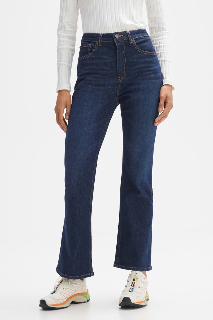 Donkerblauwe flared jeans - 7/8 lengte van Opus voor Dames