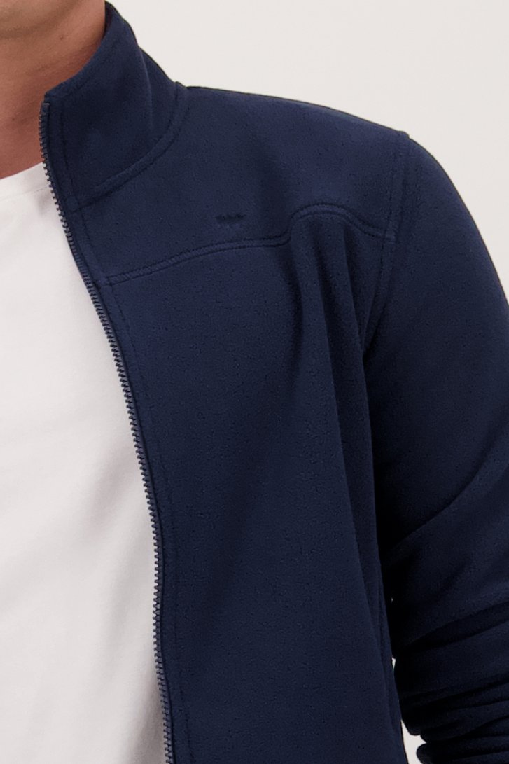 Donkerblauwe fleece vest met rits van Ravøtt voor Heren