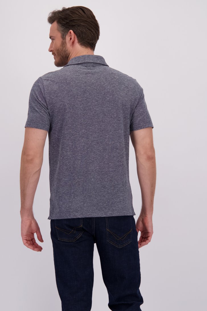 Achterkant van Donkerblauwe gemêleerde polo door Upper East voor Heren