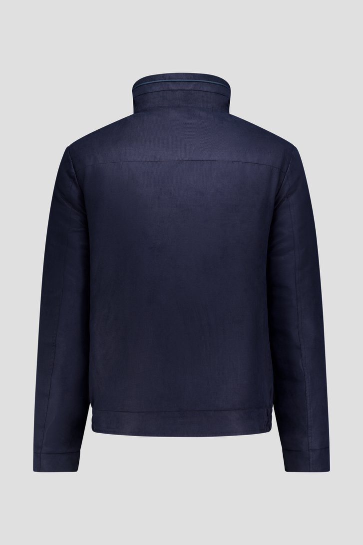 Productfoto 2 van Donkerblauwe gevoerde jas met afneembare kap door Dansaert Blue voor Heren