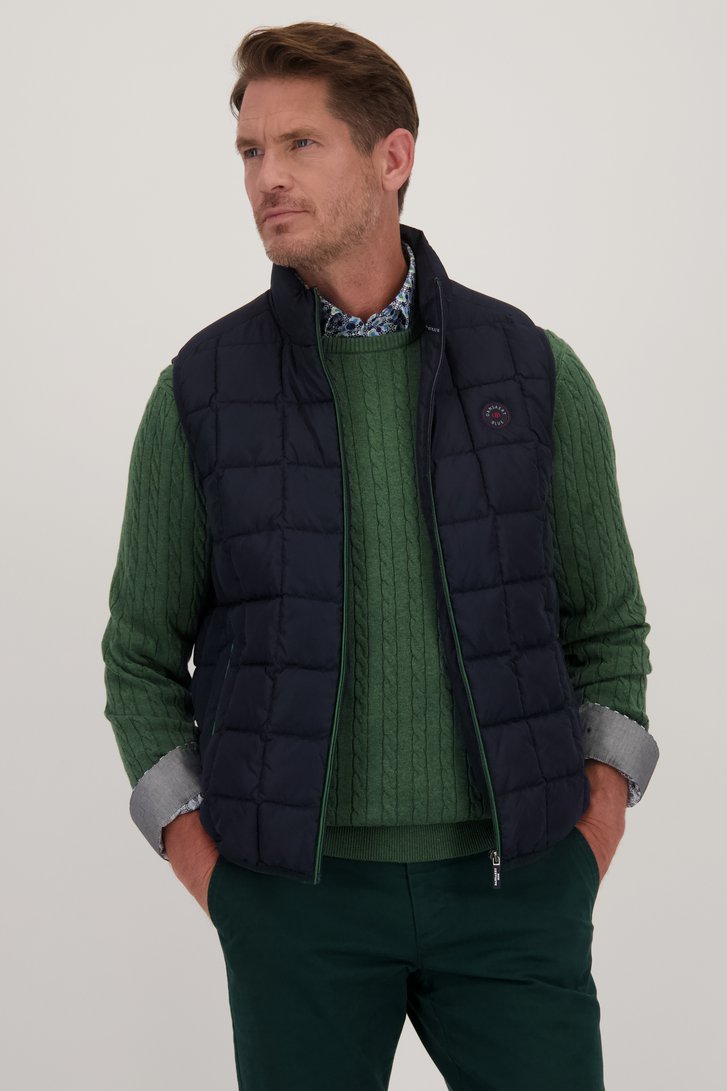 Donkerblauwe gewatteerde bodywarmer van Dansaert Blue voor Heren