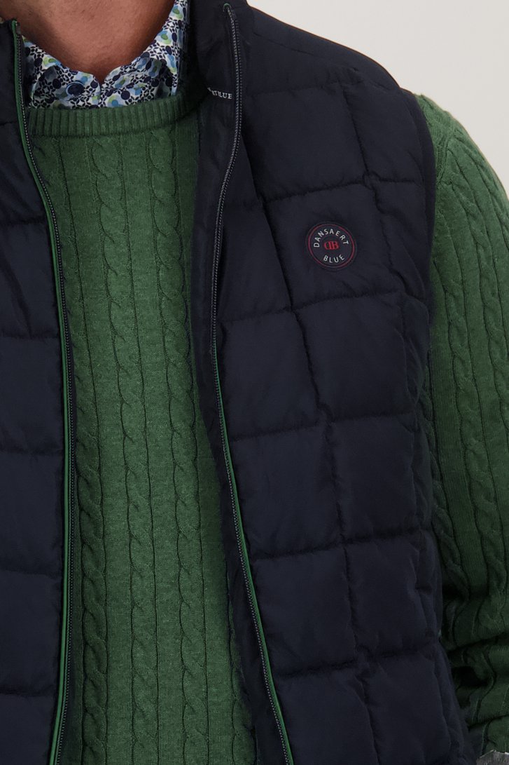 Donkerblauwe gewatteerde bodywarmer van Dansaert Blue voor Heren