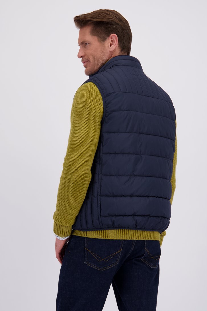 Achterkant van Donkerblauwe gewatteerde bodywarmer door Dansaert Blue voor Heren