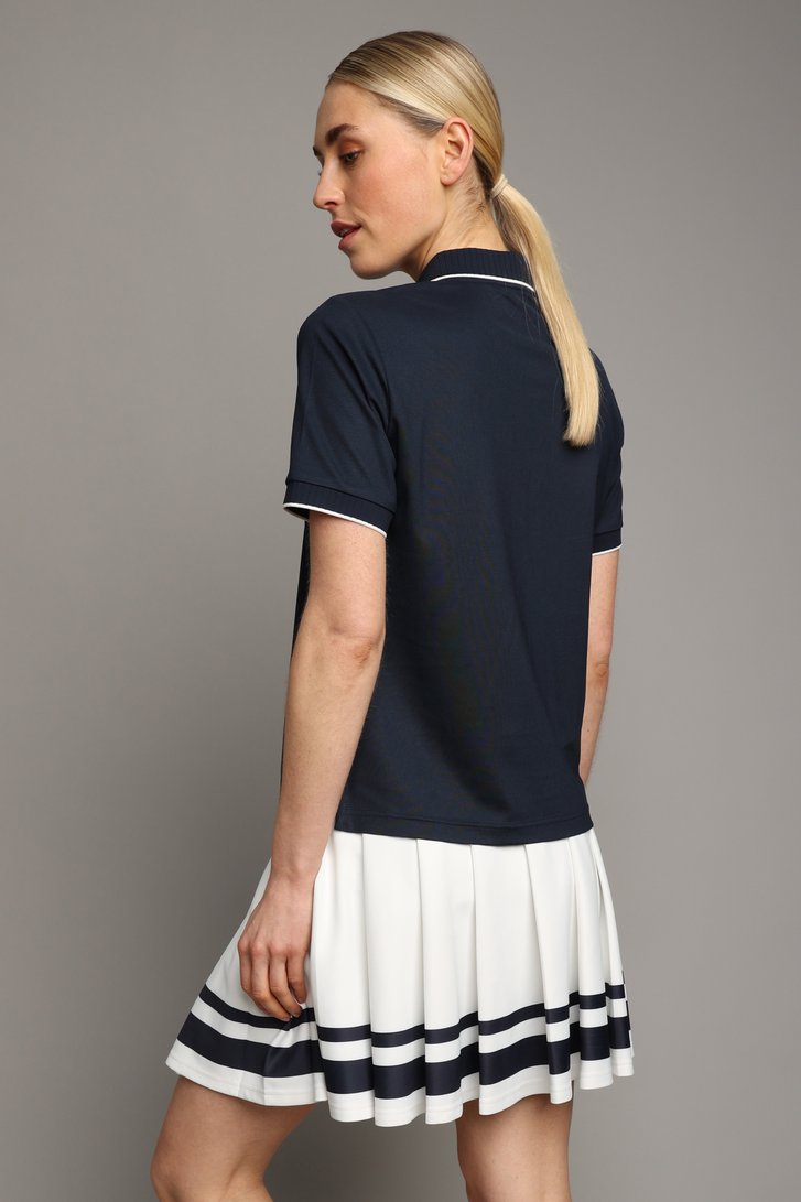 Achterkant van Donkerblauwe golfpolo met korte mouwen door Dansaert Golf Club voor Dames