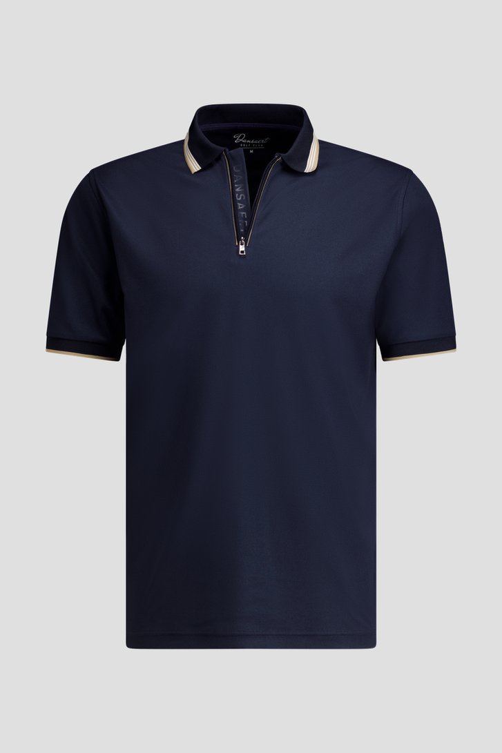 Productfoto 1 van Donkerblauwe golfpolo met korte rits door Dansaert Golf Club voor Heren