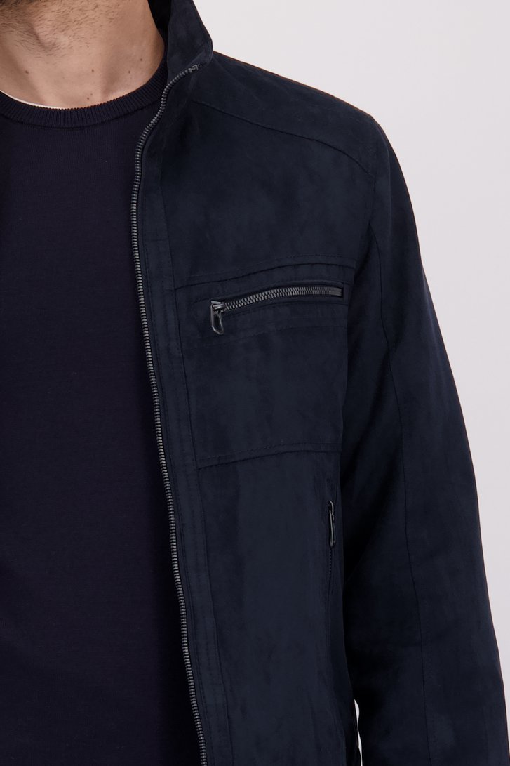 Detail van Donkerblauwe jas in faux daim door Gate One voor Heren