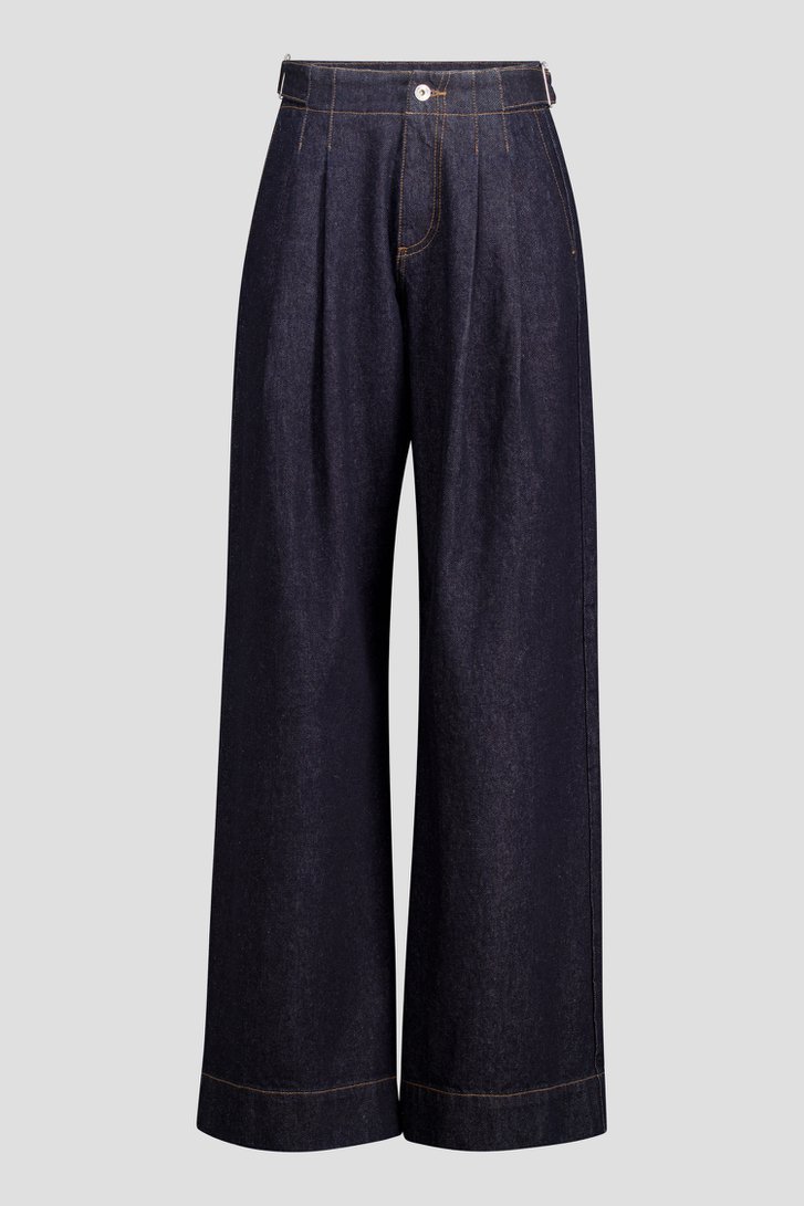 Productfoto 1 van Donkerblauwe jeans met gesp - Wide leg fit  door Liberty Island Denim voor Dames