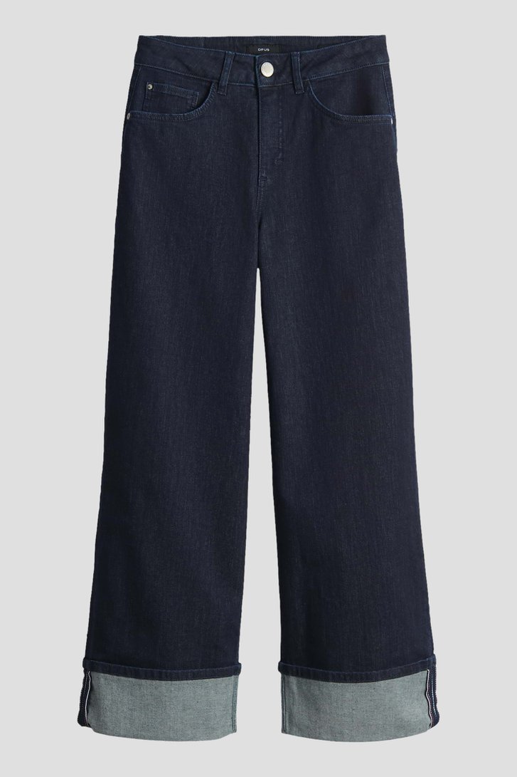Productfoto 1 van Donkerblauwe jeans met omslag - 7/8 lengte  door Opus voor Dames