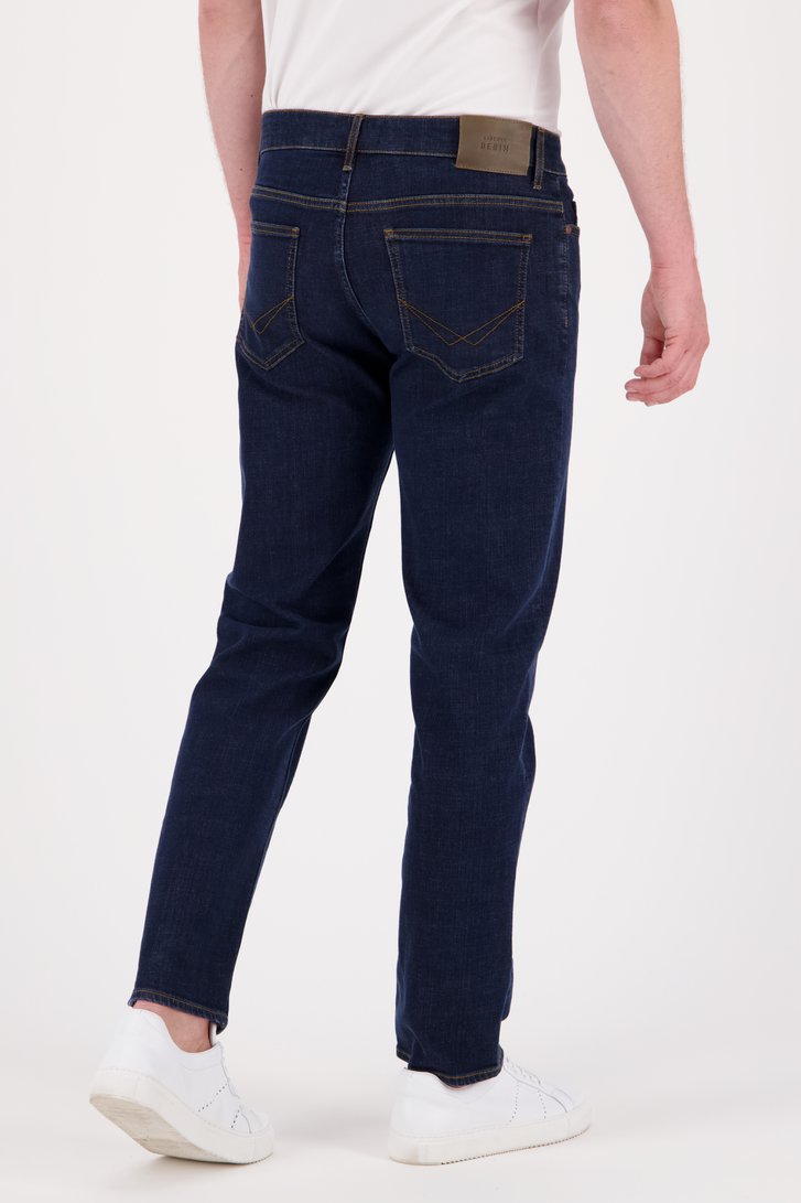 Donkerblauwe jeans met stretch - regular fit - L32 van Liberty Island Denim voor Heren