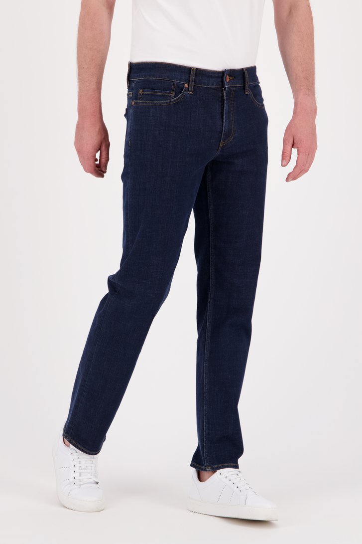 Donkerblauwe jeans met stretch - regular fit van Liberty Island Denim voor Heren