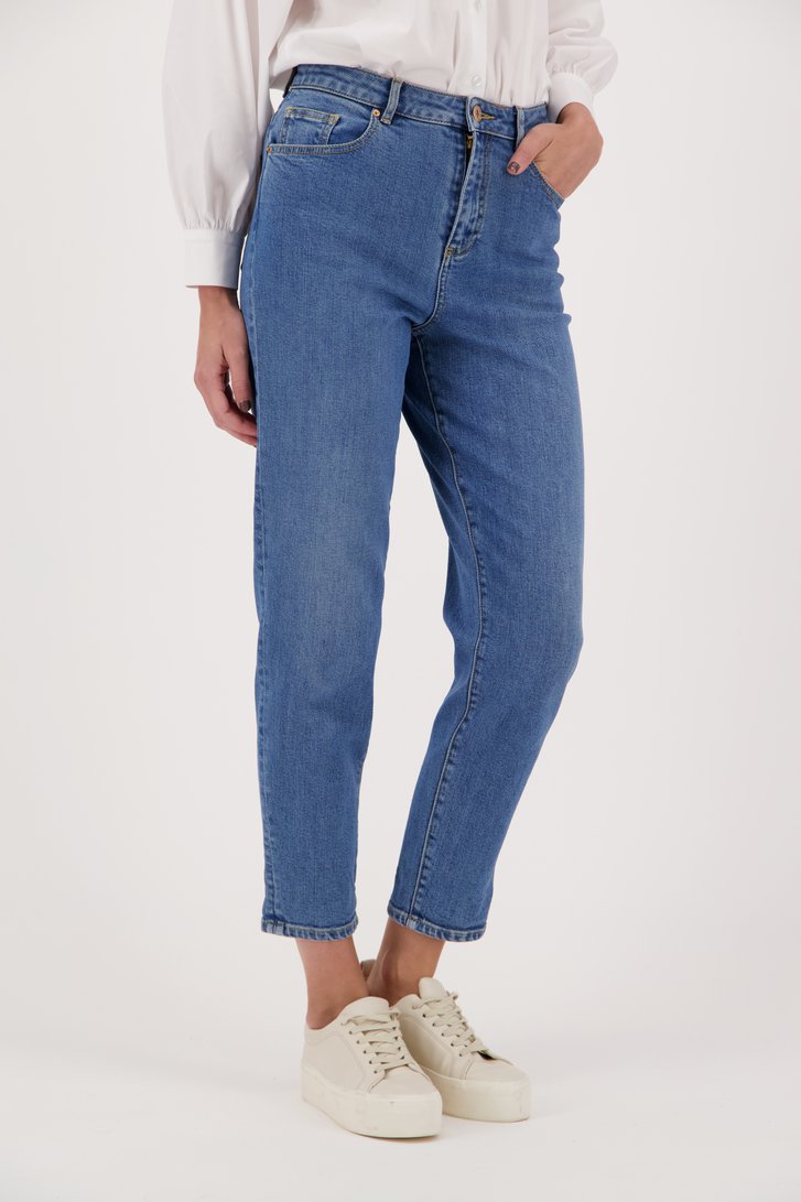 TOPSHOP Denim Mom Jeans in het Blauw Dames Kleding voor voor Jeans voor Jeans met rechte pijp 