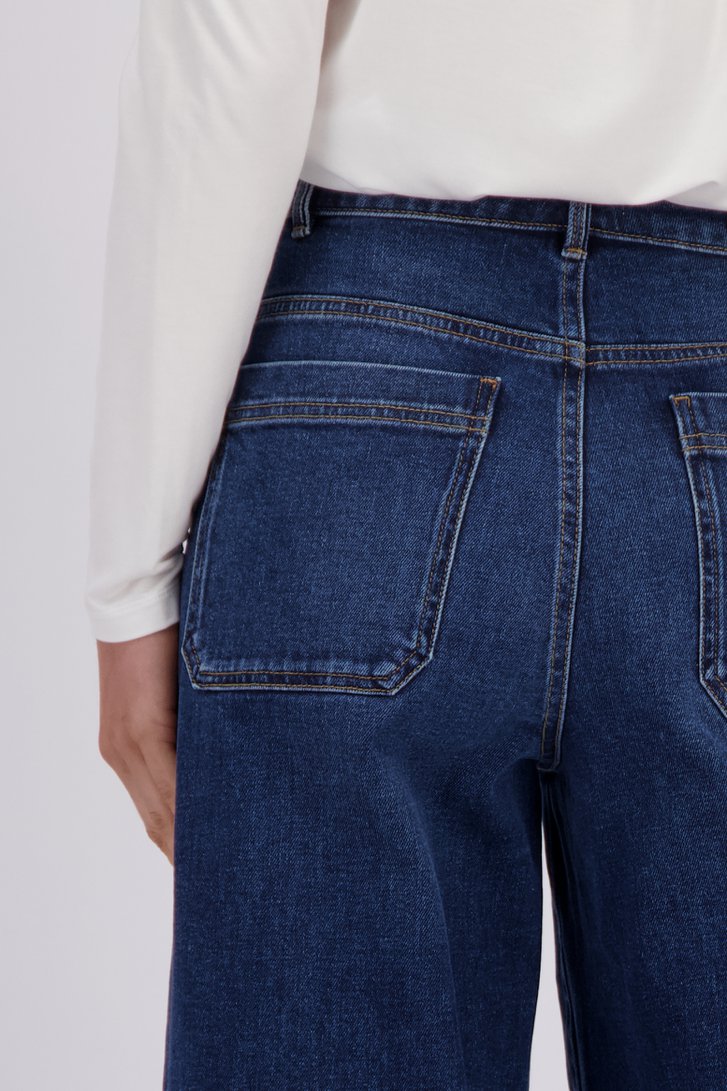 Detail van Donkerblauwe jeans - Wide leg fit door Liberty Island Denim voor Dames