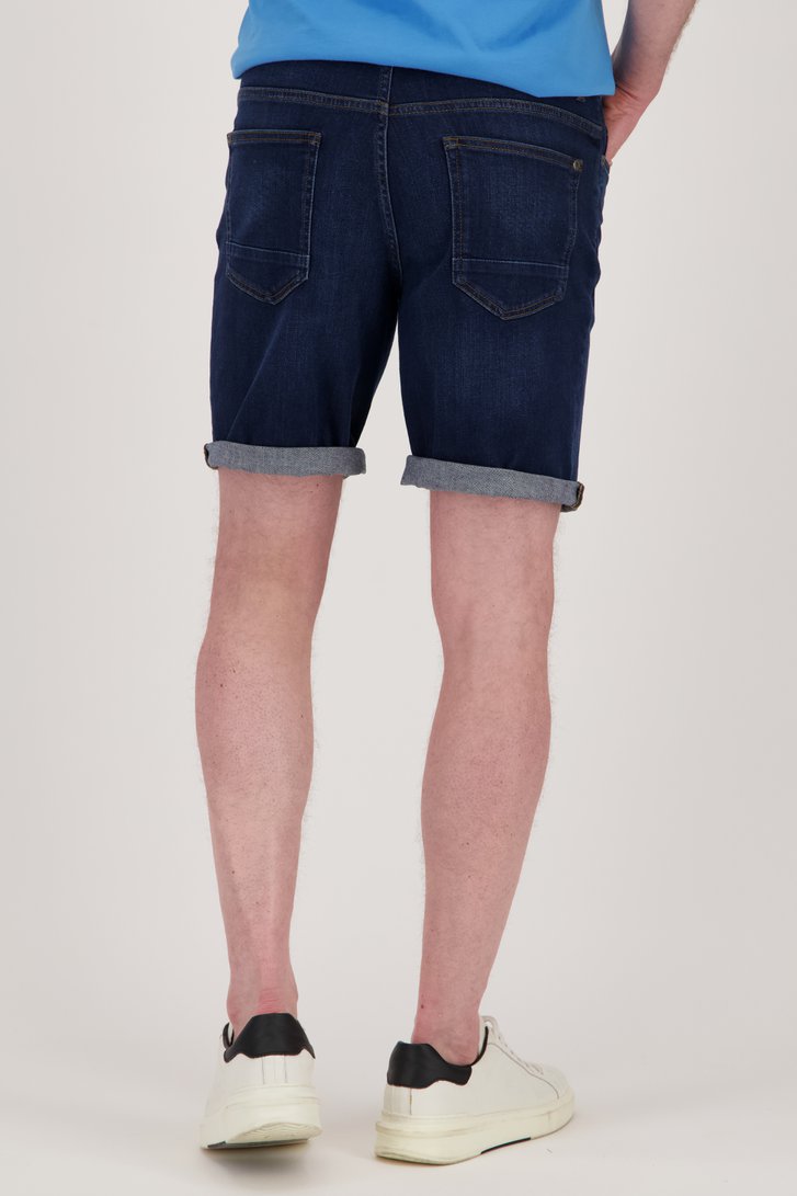 Donkerblauwe jeansshort  van Ravøtt voor Heren