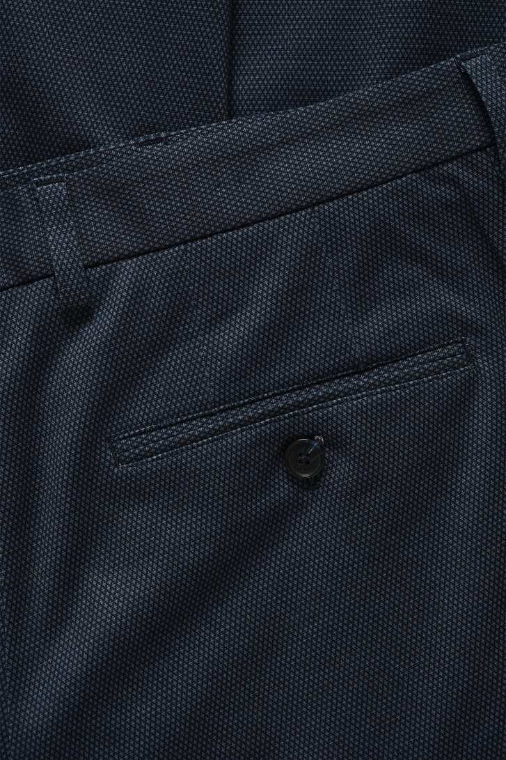 Productfoto 2 van Donkerblauwe kostuumbroek met fijn motief door Matinique voor Heren