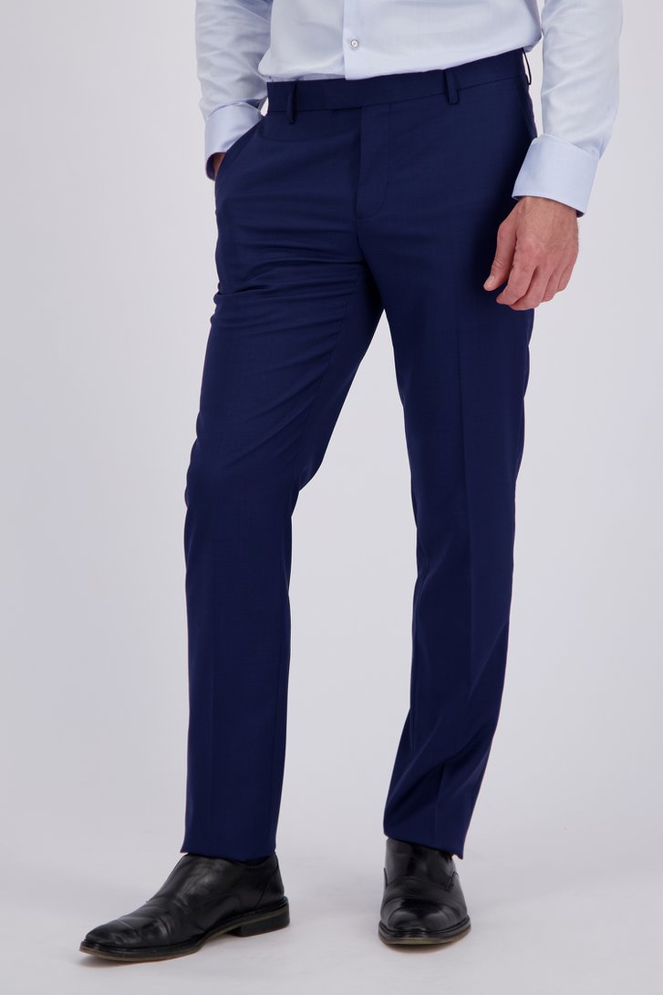 Voorkant van Donkerblauwe kostuumbroek met wol – Slim fit door Dansaert Black voor Heren