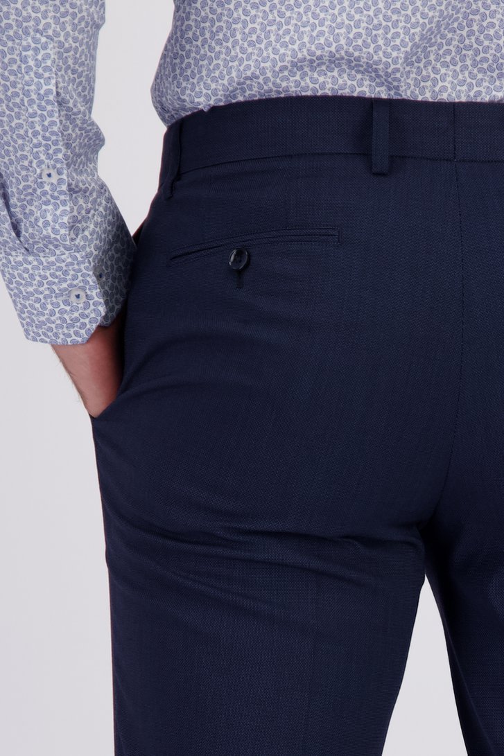 Detail van Donkerblauwe kostuumbroek - Slim fit  - Sartre door Dansaert Black voor Heren