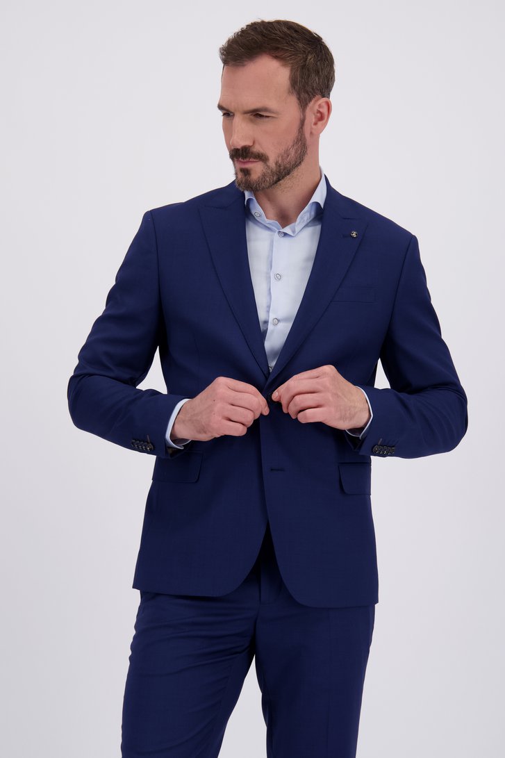 Voorkant van Donkerblauwe kostuumvest - slim fit door Dansaert Black voor Heren