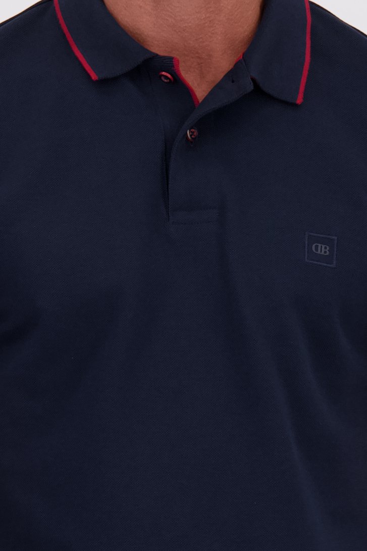 Detail van Donkerblauwe polo met korte mouwen door Dansaert Blue voor Heren