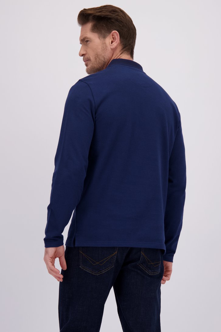 Achterkant van Donkerblauwe polo met lange mouwen door Dansaert Blue voor Heren