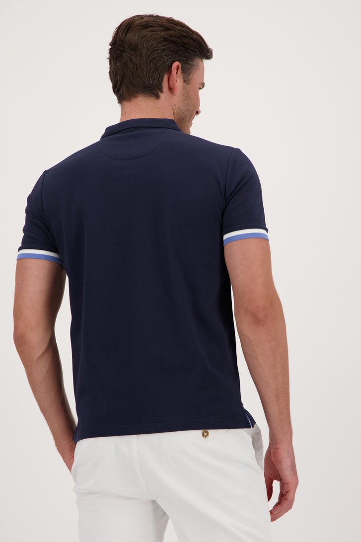 Donkerblauwe polo met rits van Upper East voor Heren